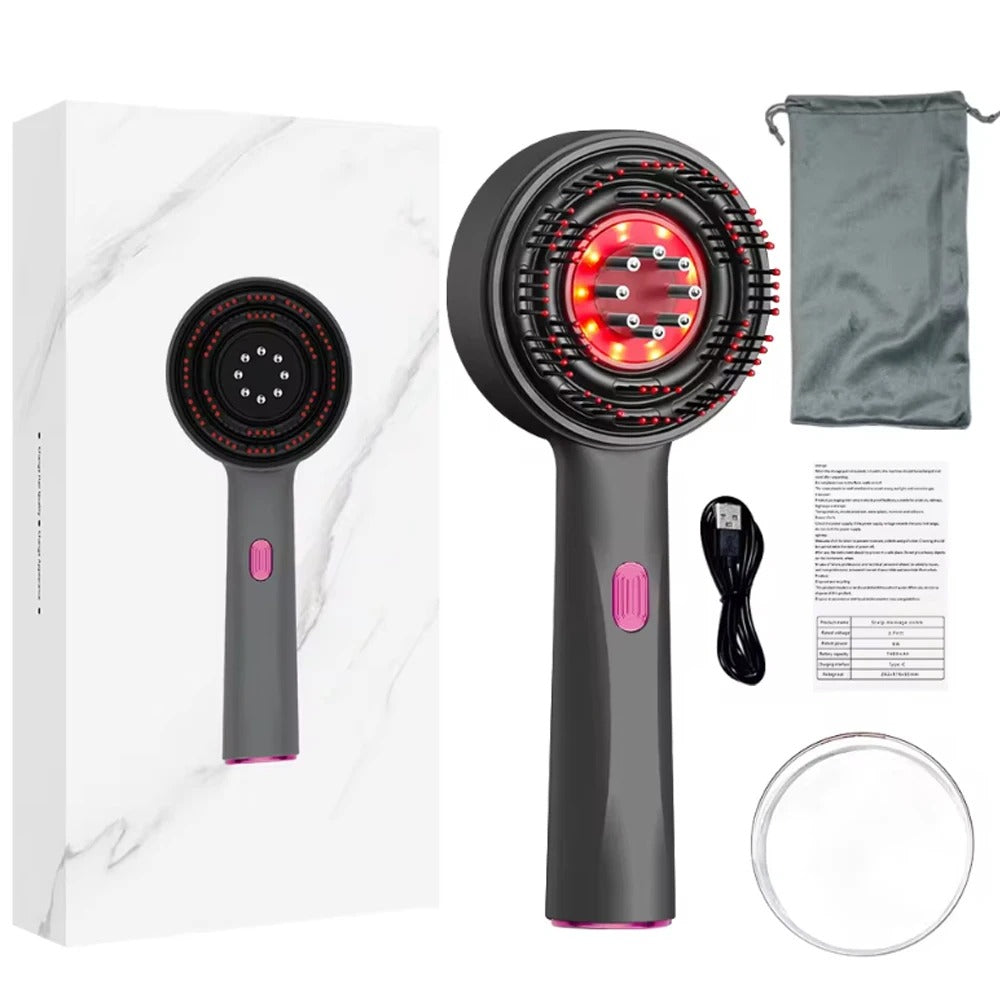 3-modi Elektrische vibratiemassagekam Roodlichttherapie Haargroei Massage Hoofdhuidborstel Olie Vloeibare applicator Hoofdmassager