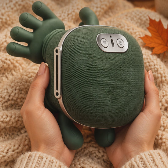 Relivora warmte- en massageapparaat voor nek en rug, in een warme herfstsfeer